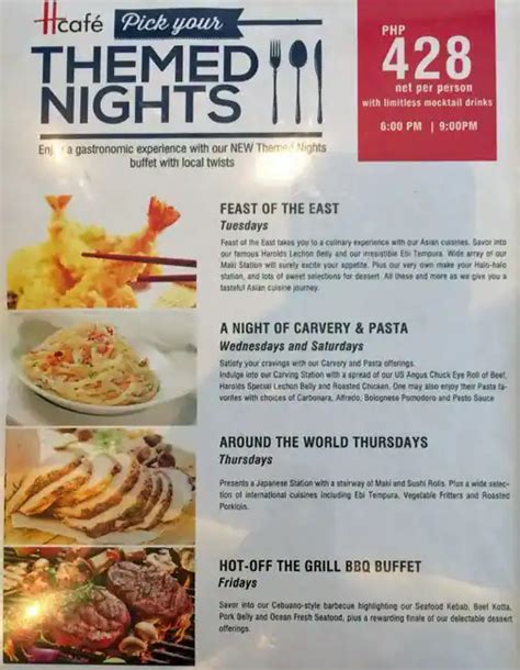harolds hotel buffet rates.